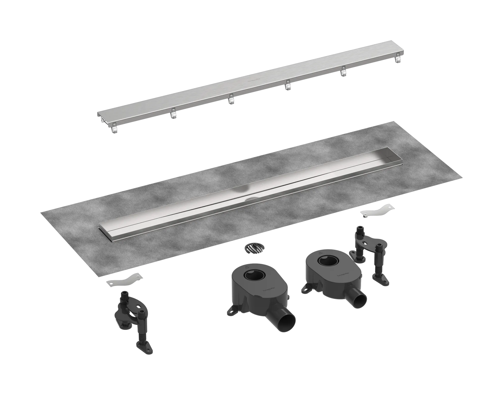 Hansgrohe RainDrain Go Komplettset Duschrinne 800 rückseitig befliesbar Mattschwarz Hansgrohe RainDrain Go Komplettset Duschrinne 800 rückseitig befliesbar Mattschwarz