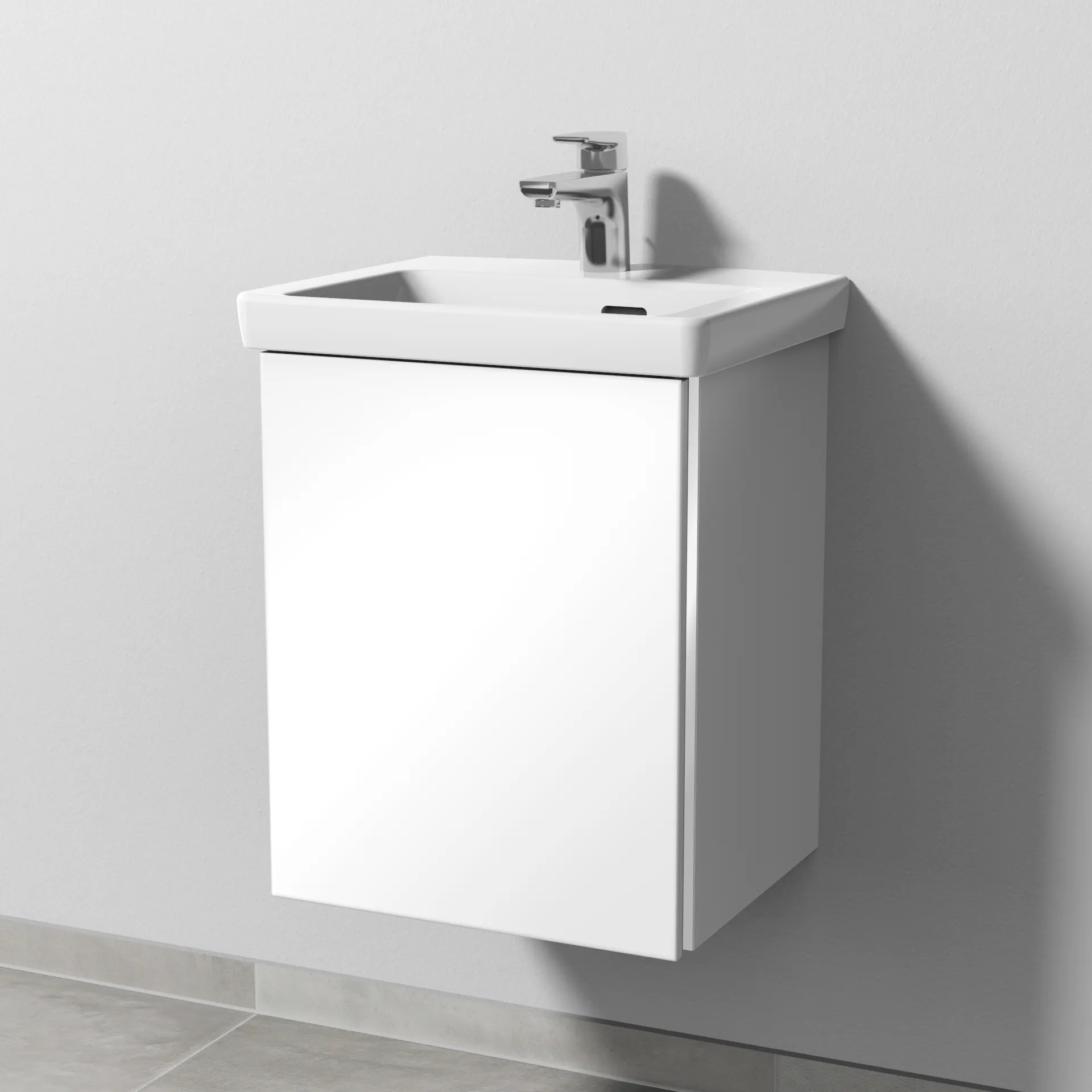 Sanipa Waschtischunterschrank „3way“ 407 × 517 × 361 mm in Weiß (glanz), Anschlag links