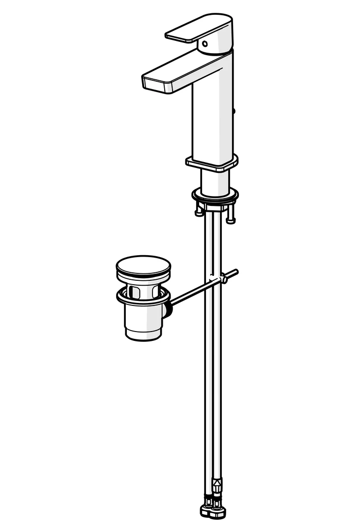 HansaSTELA ECO 5718 Waschtischarmatur Standmontage Einhebelmischer Chrom