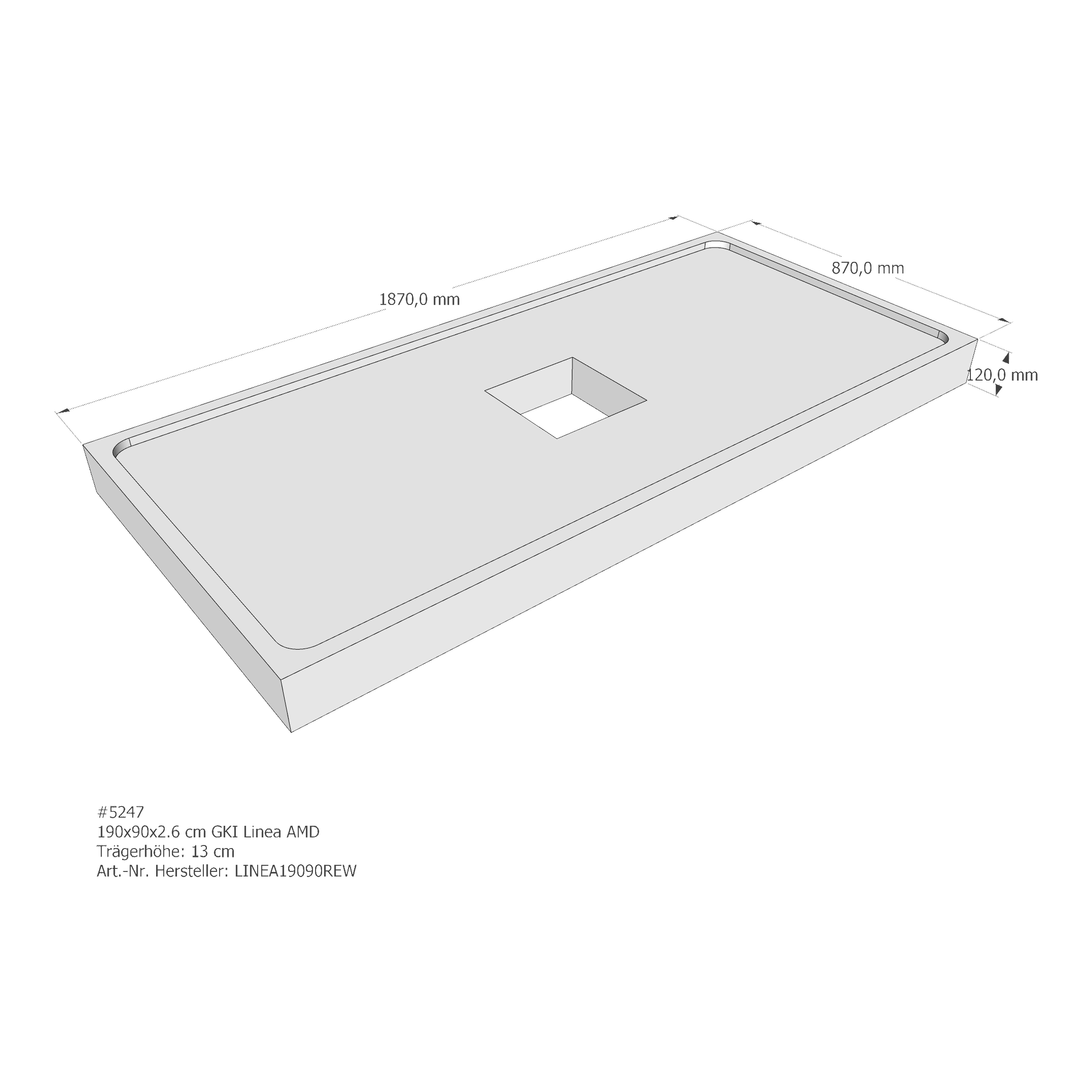 Duschwannenträger für GKI Linea 190 × 90 × 2,6 cm