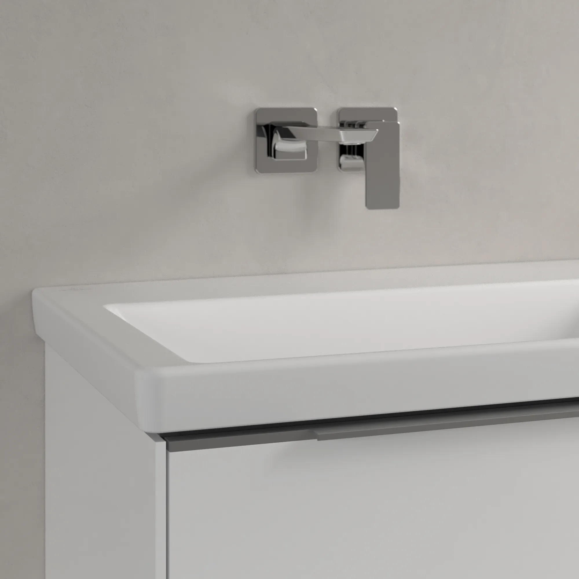 Villeroy & Boch Doppelwaschtisch aus TitanCeram „Subway 3.0“ 1300 × 475 × 165 mm, ohne Hahnlochbohrung in Stone White Villeroy & Boch Doppelwaschtisch aus TitanCeram „Subway 3.0“ 1300 × 475 × 165 mm, ohne Hahnlochbohrung in Stone White