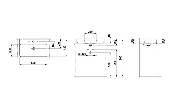 Waschbecken „VAL“, Hahnlochposition mittig in Schwarz (matt) Waschbecken „VAL“, Hahnlochposition mittig in Schwarz (matt)