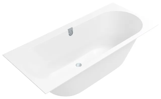 Villeroy & Boch Badewanne „Oberon 2.0“ Duo rechteck 170 × 75 cm, Mittelablauf in Weiß Alpin