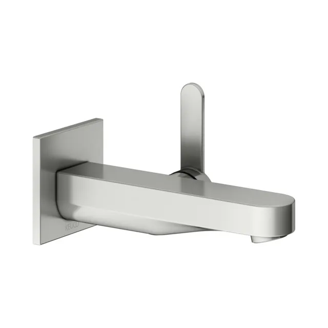 KEUCO IXMO Einhebel-Waschtischmischer Unterputz 1 Loch IXMO Flat für Wandmontage, eckig Ausladung 165 mm/IXMO Flat Edelstahl-finish