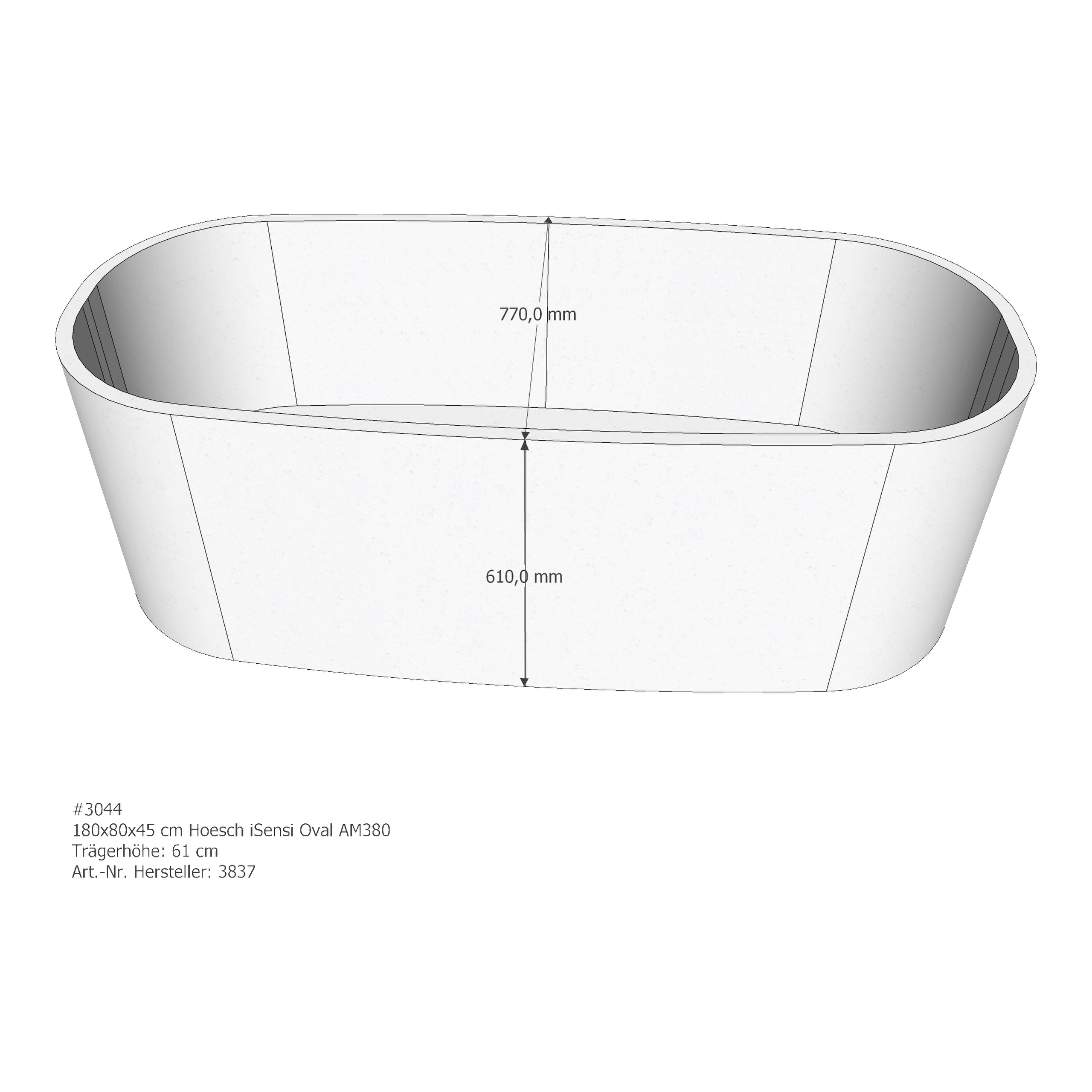 Badewannenträger für Hoesch iSensi 180 × 80 × 45 cm Badewannenträger für Hoesch iSensi 180 × 80 × 45 cm