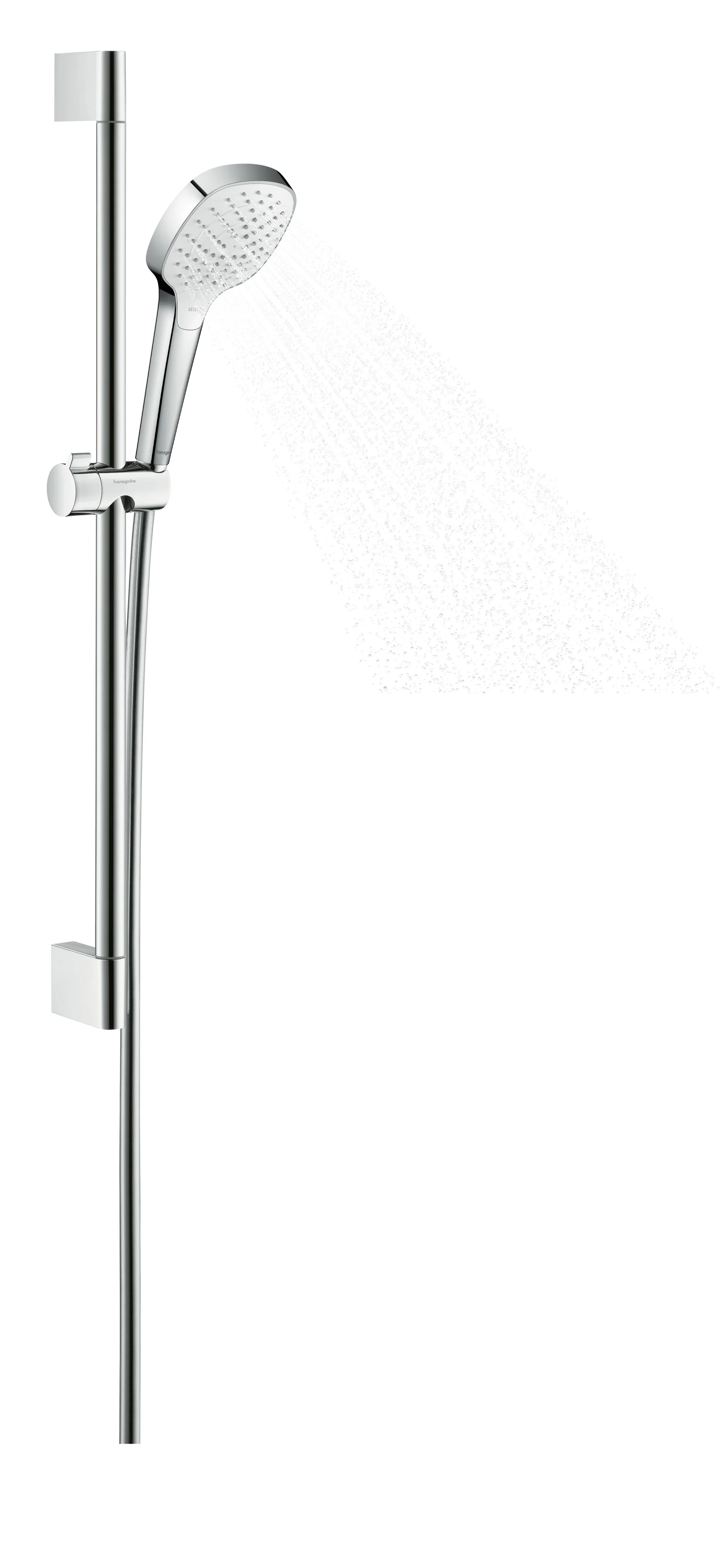 Hansgrohe Croma Select E Brauseset 110 Vario EcoSmart, weiß/chrom, 65 cm Brausestange, 9 l/min Durchfluss