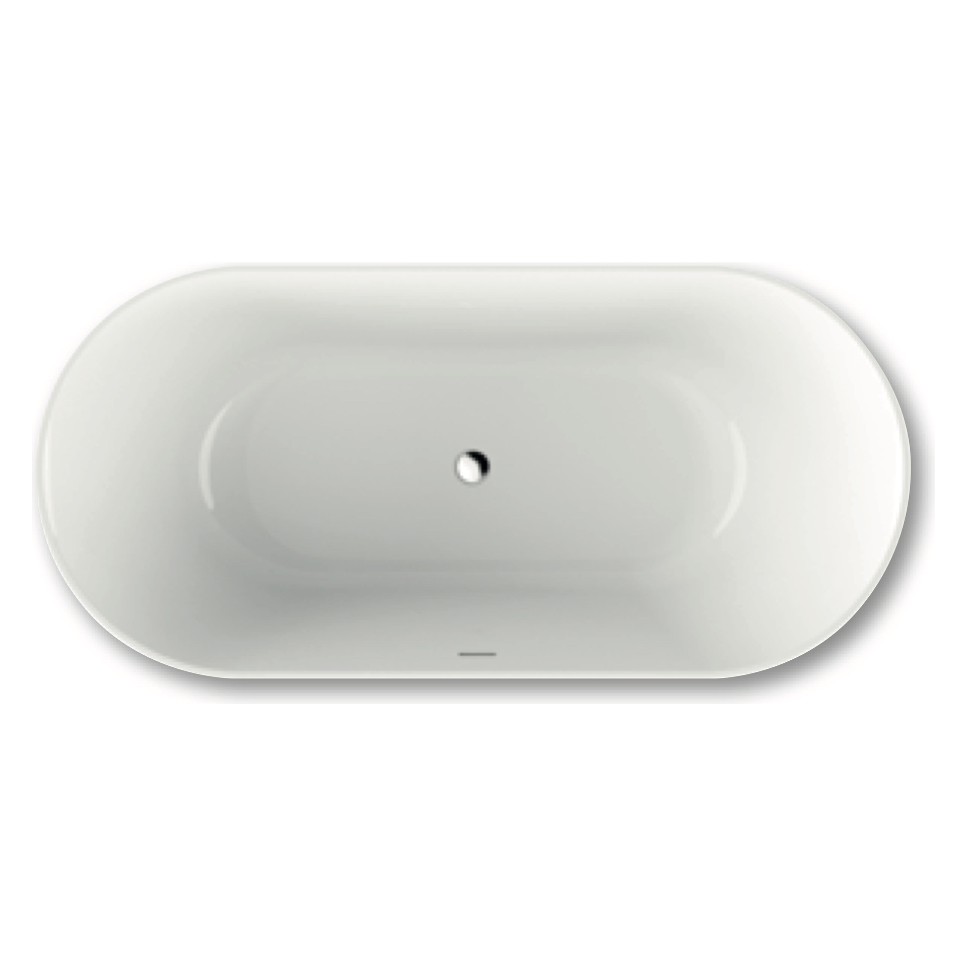repaBAD Badewanne „Pod“ freistehend oval 180 × 85 cm, Mittelablauf in Weiß