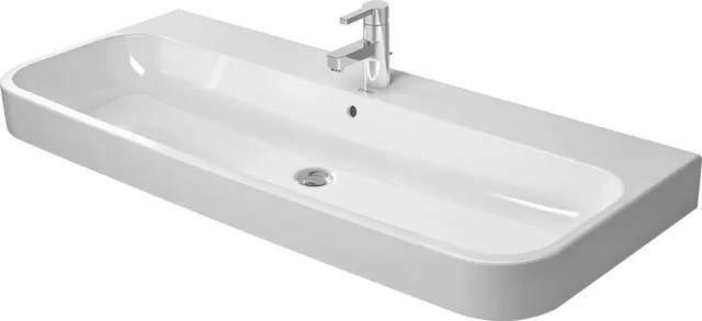 Wandwaschtisch „Happy D.2“, mit Überlauf, Hahnlochposition mittig Größe: 120 × 50,5 cm / Hahnlochbohrung: mit 1×1 Hahnlochbohrung / Hahnlochposition: mittig / Oberflächenveredelung: mit WonderGliss Wandwaschtisch „Happy D.2“, mit Überlauf, Hahnlochposition mittig Größe: 120 × 50,5 cm / Hahnlochbohrung: mit 1×1 Hahnlochbohrung / Hahnlochposition: mittig / Oberflächenveredelung: mit WonderGliss