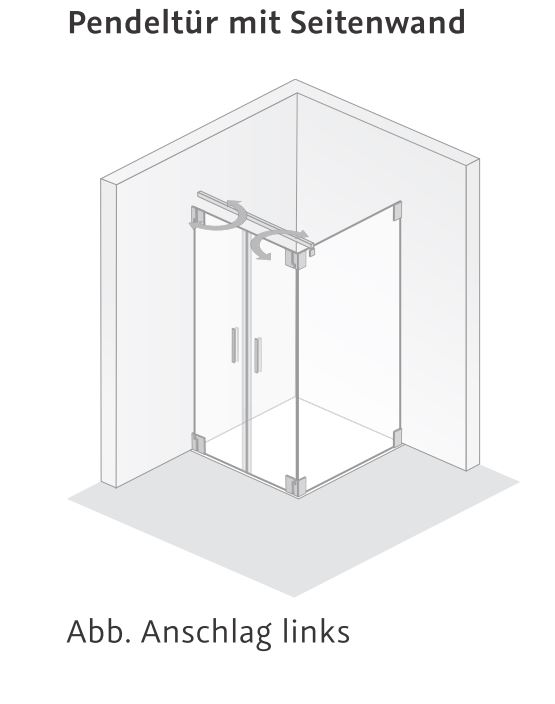 HSK Pendeltür mit Seitenwand „K2“ Glas Linea 02 HSK Pendeltür mit Seitenwand „K2“ Glas Linea 02