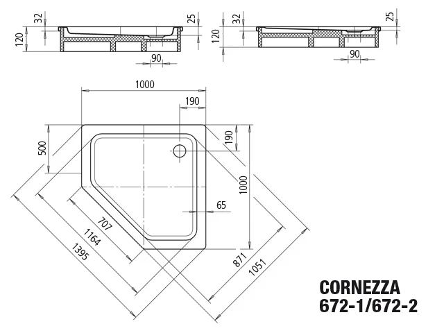 Kaldewei fünfeck Duschwanne „Cornezza“ 100 × 100 cm in alpinweiß Kaldewei fünfeck Duschwanne „Cornezza“ 100 × 100 cm in alpinweiß