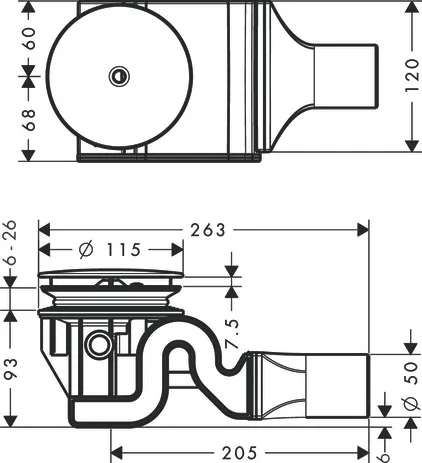 Ablaufgarnitur Duschwannen Raindrain 90 XXL Komplettset chrom