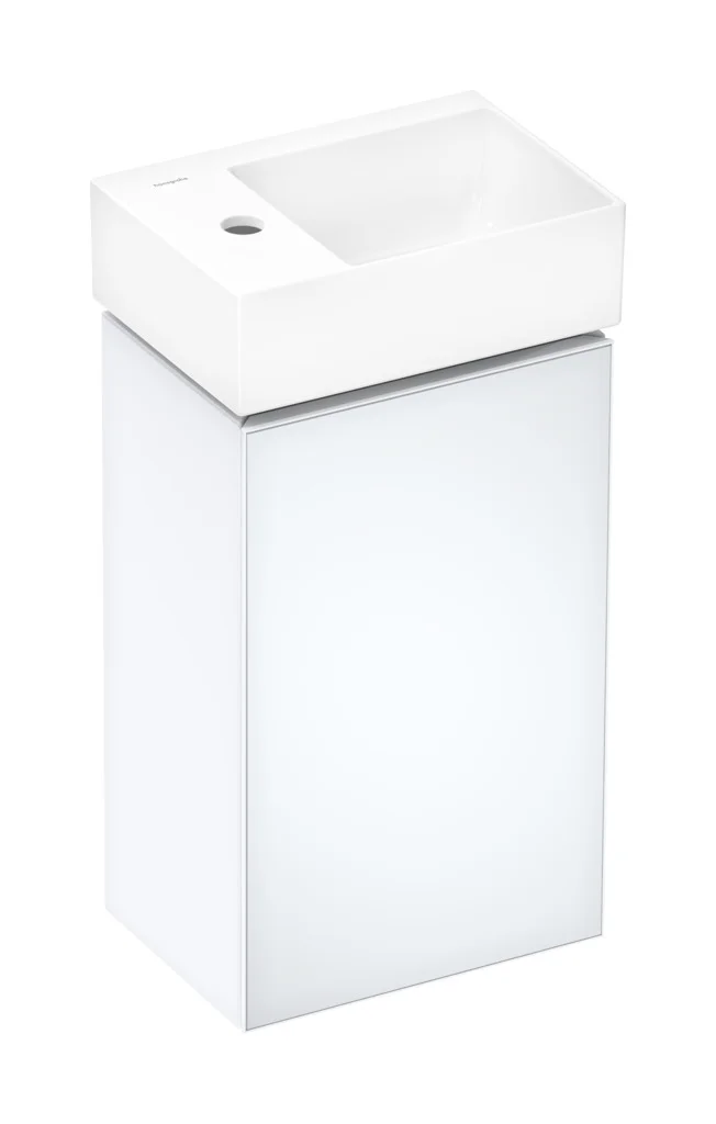 Hansgrohe Xevolos E Handwaschbecken, weiß, 360x250 mm, wandhängend, mit SmartClean-Glasur und Ablage links