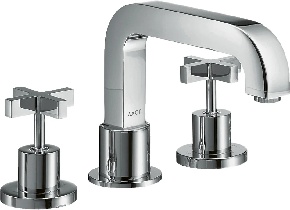 Hansgrohe AXOR Citterio 3-Loch Wannenrandarmatur mit Kreuzgriffen, Chrom, Ausladung 190 mm