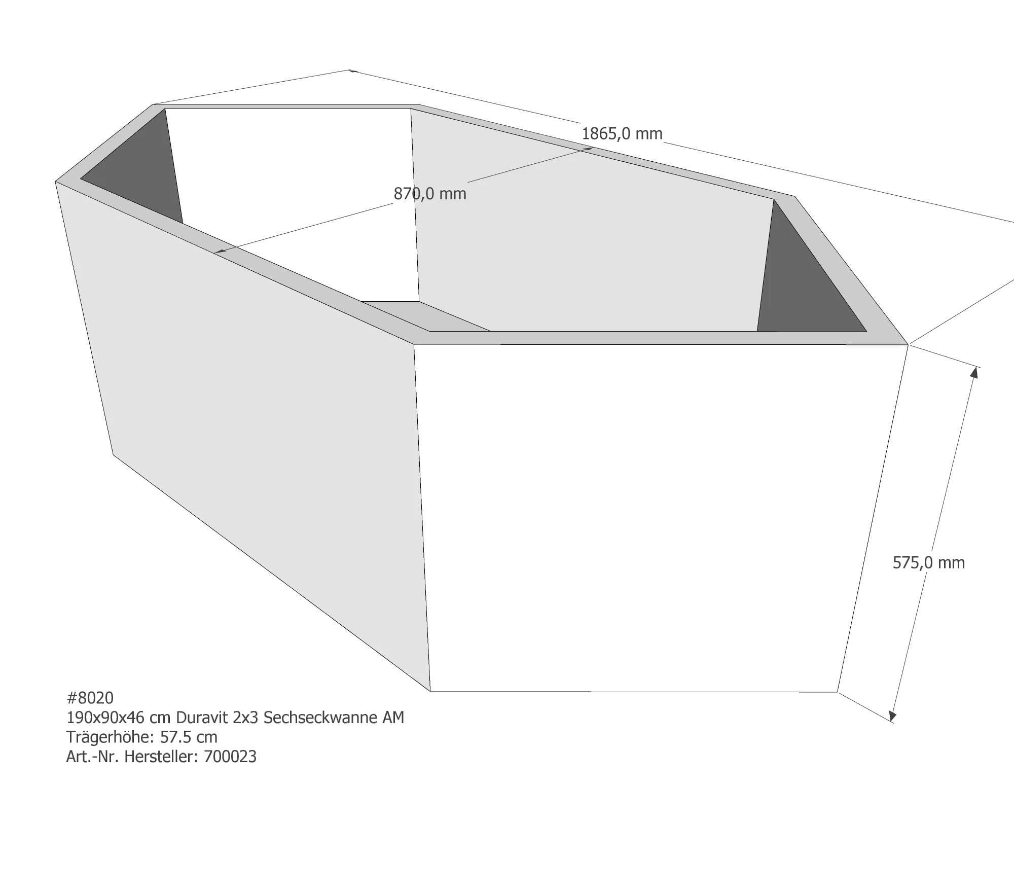 Badewannenträger für Duravit 2×3 190 × 90 × 46 cm Badewannenträger für Duravit 2×3 190 × 90 × 46 cm