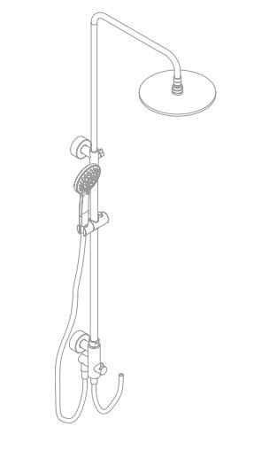 HSK Shower-Set Umsteller „RS 200 Universal“ Ausladung 385 mm in chrom