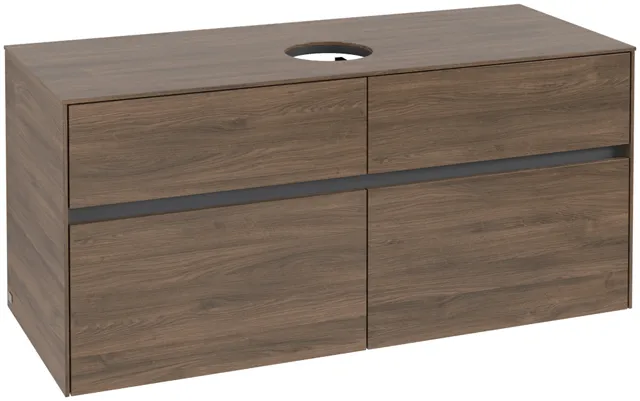 Villeroy & Boch Waschtischunterschrank „Collaro“ 1200 × 548 × 500 mm Arizona Oak, ohne Beleuchtung, für Becken mittig