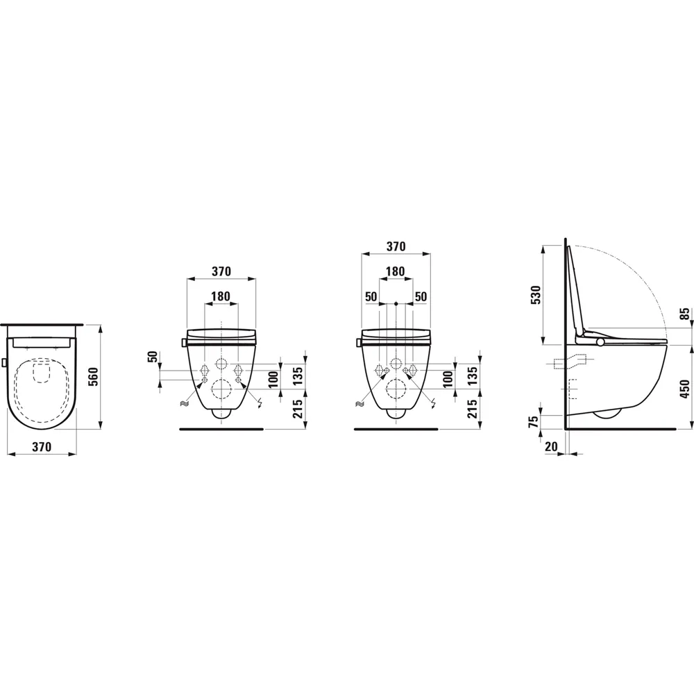 Laufen CLEANET PRO COMFORT Spülrandloses Wand-WC erhöht Tiefspüler 4/2l mit Dusch-WC Aufsatz Fernbedienung Föhn Sitzheizung weiß Laufen CLEANET PRO COMFORT Spülrandloses Wand-WC erhöht Tiefspüler 4/2l mit Dusch-WC Aufsatz Fernbedienung Föhn Sitzheizung weiß