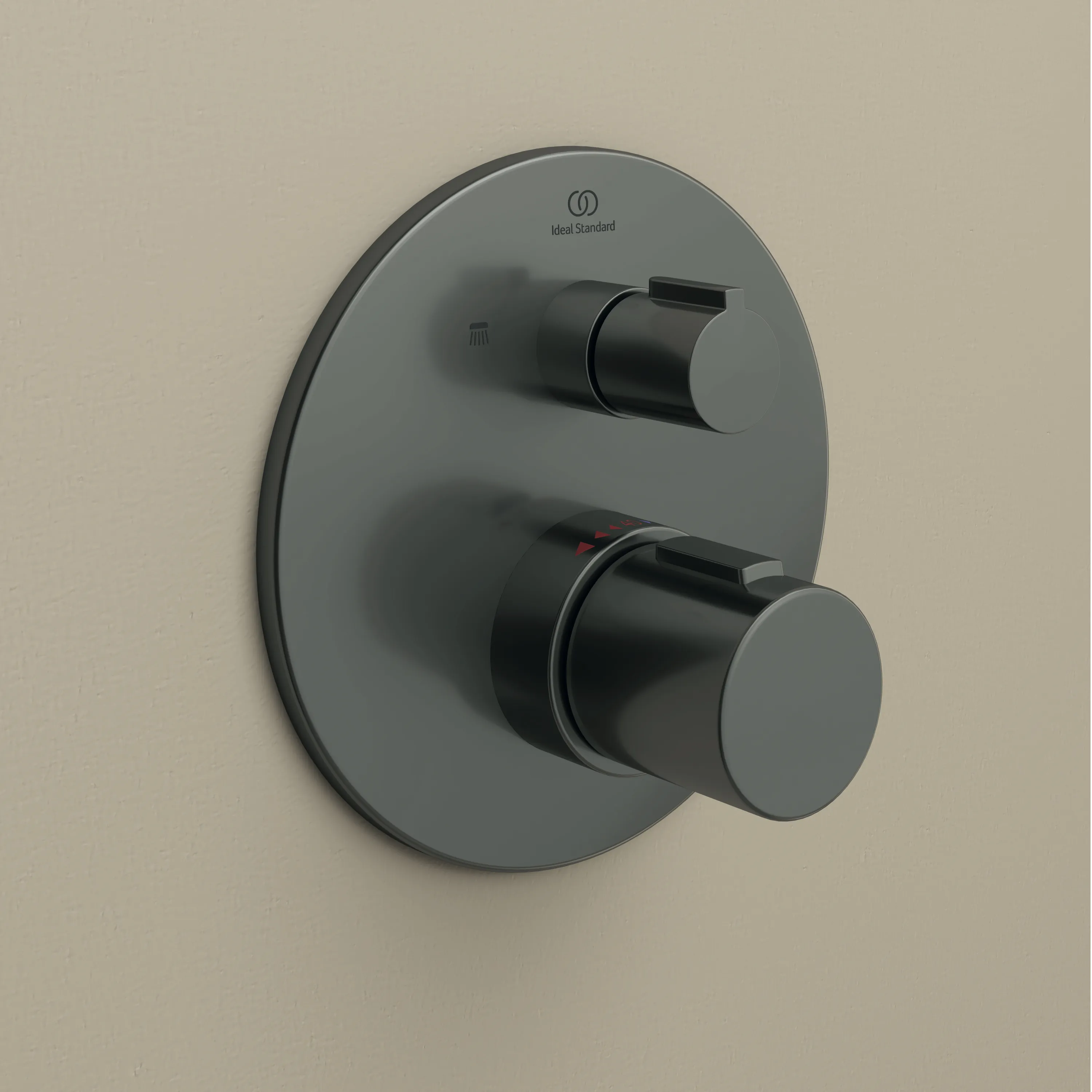 Badethermostat Unterputz Ceratherm T100, Bausatz 2, Rosette Durchmesser: 163mm, Brushed Gold Badethermostat Unterputz Ceratherm T100, Bausatz 2, Rosette Durchmesser: 163mm, Brushed Gold