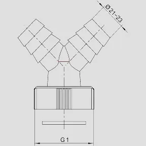 Doppelgeräteanschluss mit Dichtring Doppelgeräteanschluss mit Dichtring