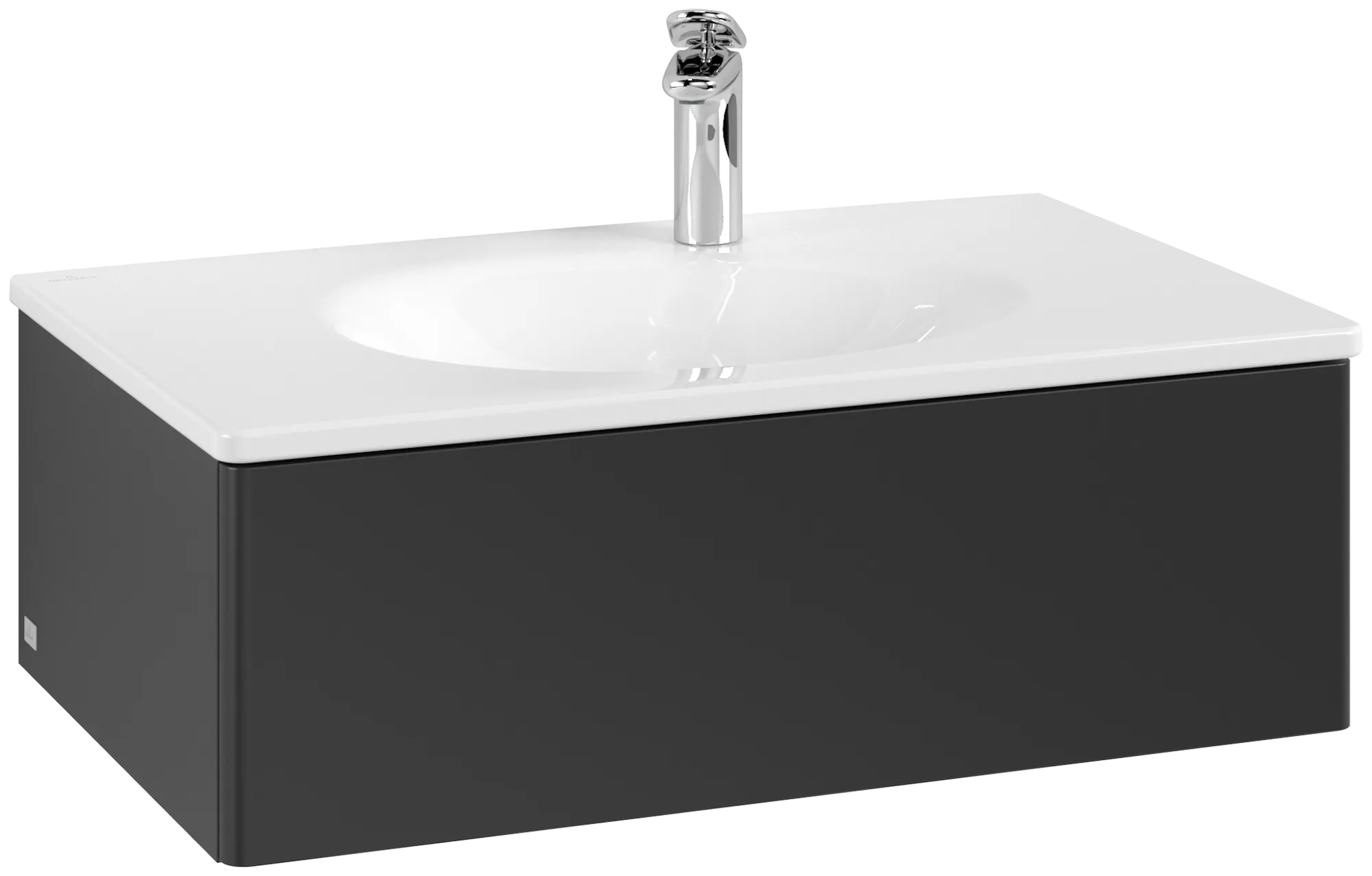Villeroy & Boch Waschbeckenunterschrank Antao K01, eckig, Black Matt Lacquer, 788 x 256 x 496 mm, Höhe 256 mm, Wanneneinbaumaß 788 mm