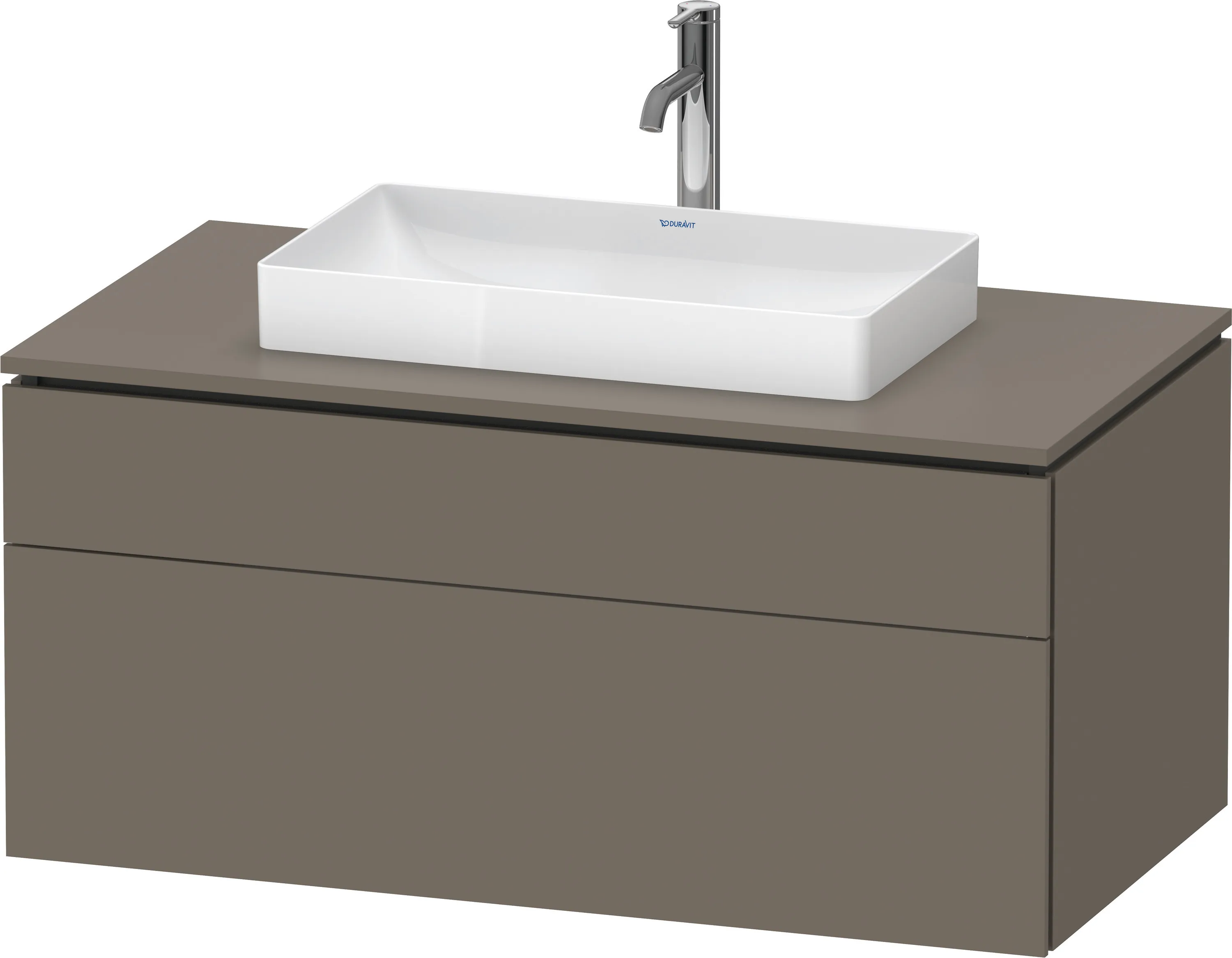 Duravit Waschtischunterschrank wandhängend „L-Cube“ 102 × 48,2 × 55 cm Flannel Grey Seidenmatt, mittig