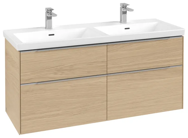 Villeroy & Boch Waschtischunterschrank „Subway 3.0“ für Schrank-Doppelwaschtisch 1272 × 576 × 478 mm Nordic Oak, für links und rechts