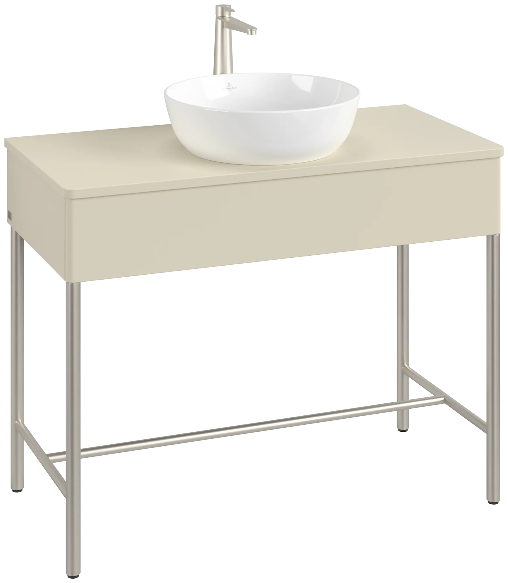 Villeroy & Boch Waschbeckenunterschrank Artis K61050, Silk Grey Matt Lacquer, 1000x782x500mm, mit Metallgestell, Push-to-open Funktion, 1 Auszug