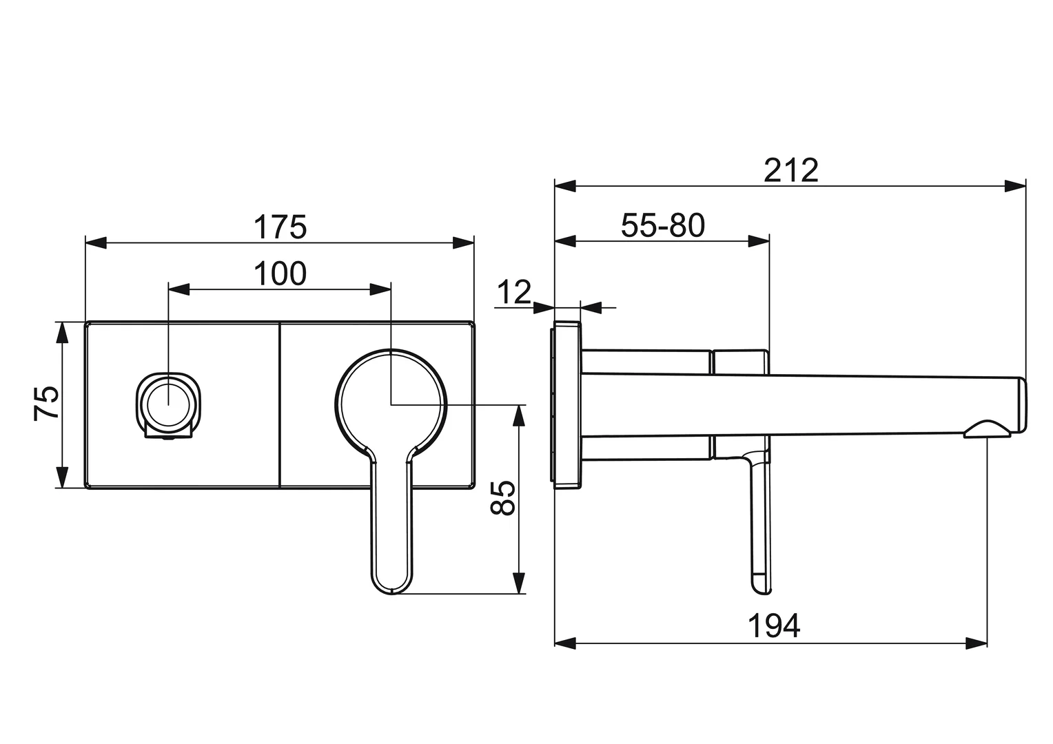 HansaDESIGNO Style Waschtischarmatur EHM FM-Set f. WT-Batt. HansaDESIGNO Style 5109 Rosette eckig Ausld. 194mm DN15 Chrom