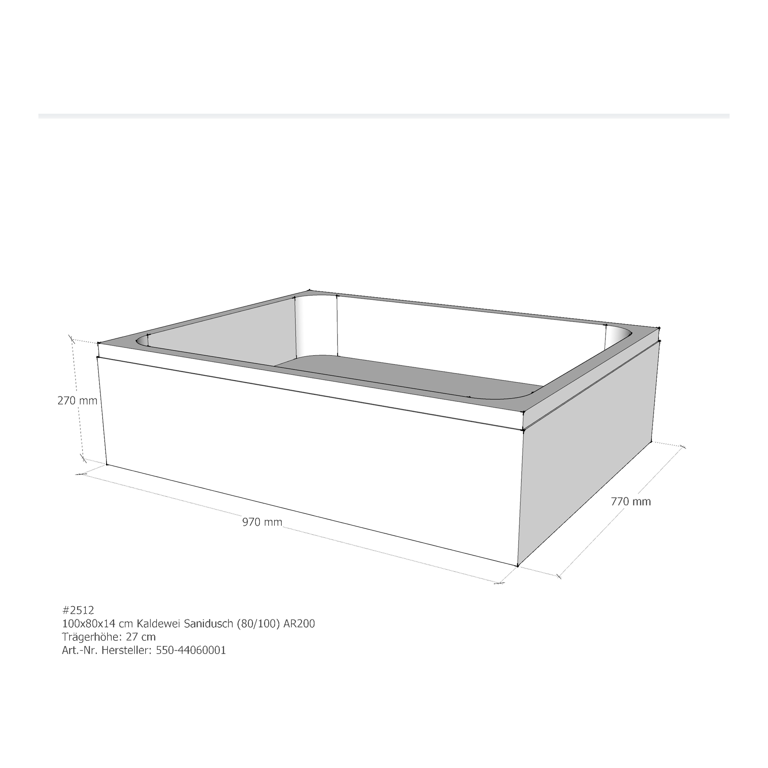 Duschwannenträger für Kaldewei Sanidusch 80 × 100 × 14 cm Duschwannenträger für Kaldewei Sanidusch 80 × 100 × 14 cm