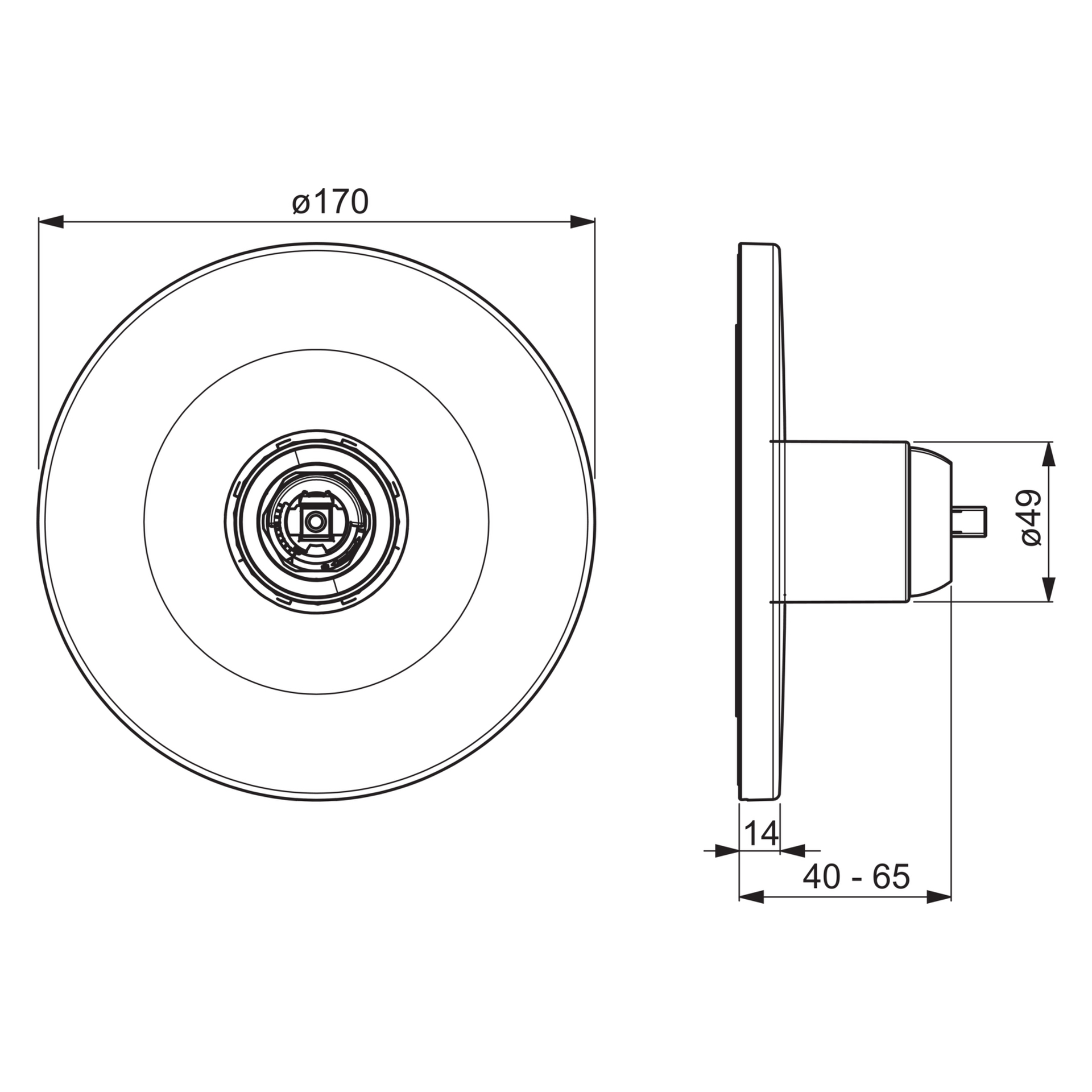 HA Fertigmontageset für Brausebatterie HANSAVAROX PRO 4055 Rosette rund Chrom