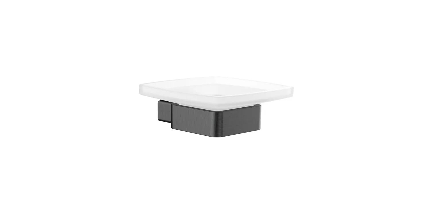 loft SeifenhalterGlasteil satiniert, schwarz/chrom