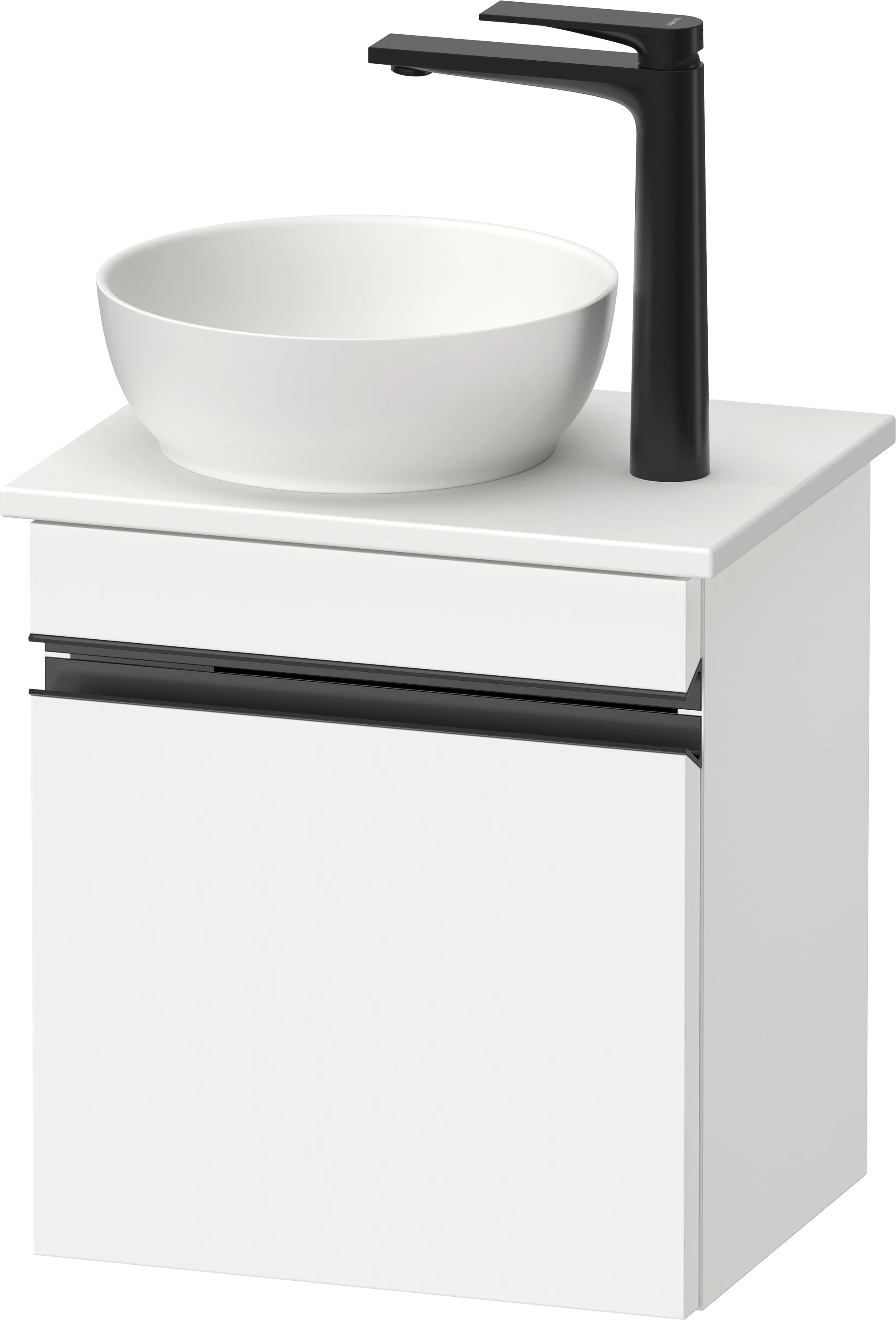 Duravit Waschtischunterschrank „Sivida“ 40 × 44 × 32,5 cm Weiß Matt Front- & Korpusfarbe: Weiß Matt / Grifffarbe: Diamantschwarz / Größe: 40 × 32,5 × 44 cm / Türanschlag: links Duravit Waschtischunterschrank „Sivida“ 40 × 44 × 32,5 cm Weiß Matt Front- & Korpusfarbe: Weiß Matt / Grifffarbe: Diamantschwarz / Größe: 40 × 32,5 × 44 cm / Türanschlag: links