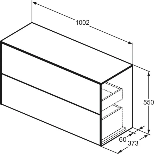 Ideal Standard Waschtischunterschrank „Conca“ 100,2 × 55 × 37,3 cm Weiß matt lackiert Ideal Standard Waschtischunterschrank „Conca“ 100,2 × 55 × 37,3 cm Weiß matt lackiert