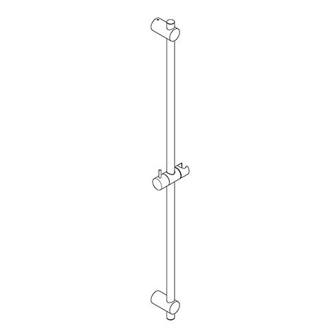 A-QA Ganzmetall-Wandstange 955 mm chrom