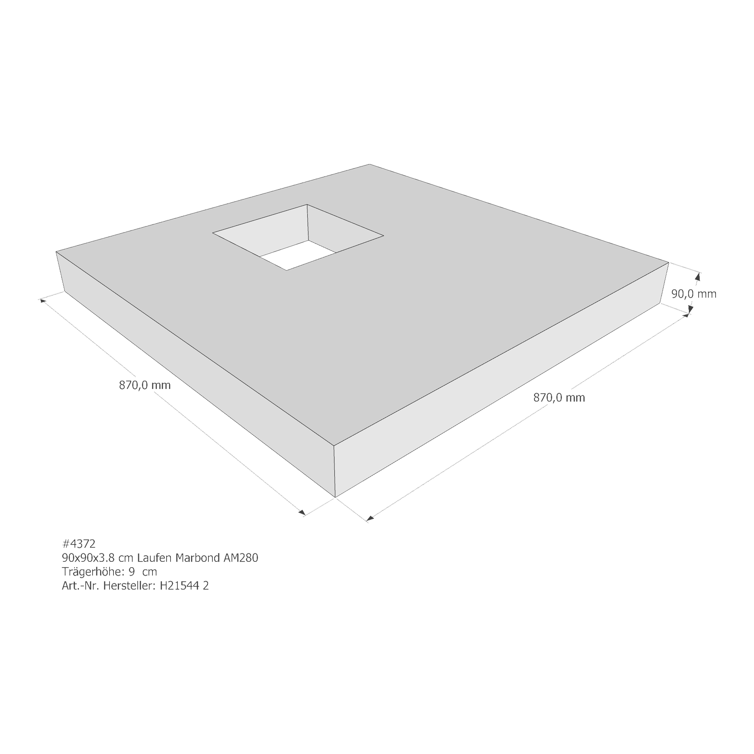 Duschwannenträger für Laufen Solutions 90 × 90 × 3,8 cm Duschwannenträger für Laufen Solutions 90 × 90 × 3,8 cm