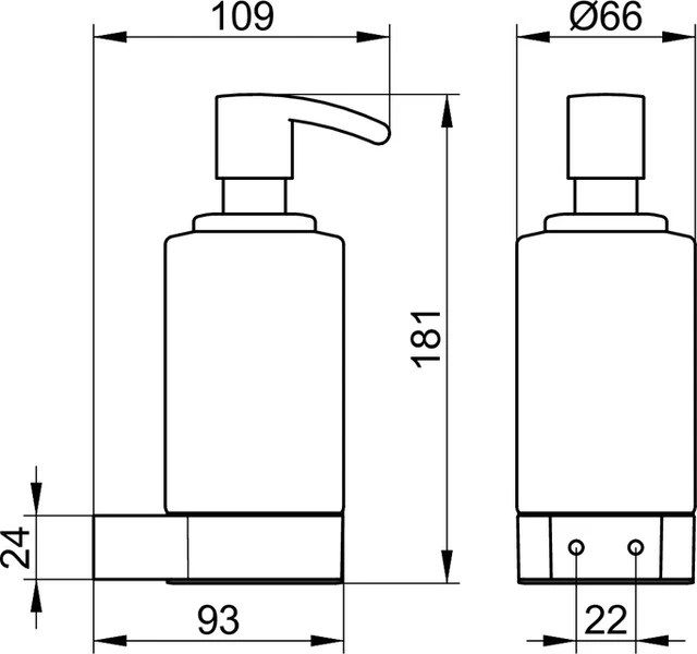 Plan 14957019000 Schaumseifenspender mit Halter und Pumpe verchromt