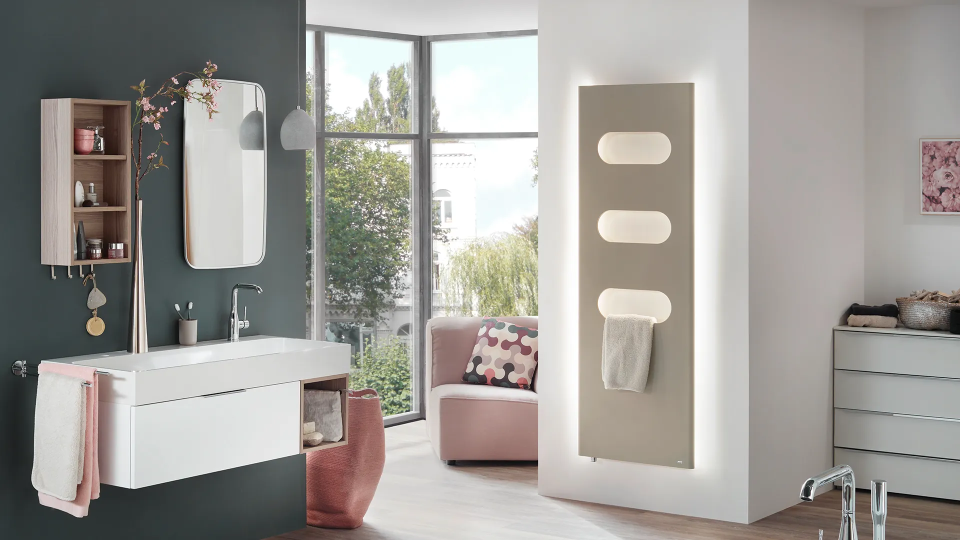 BEMM Plawa Spa Soft, Badwärmer mit planer Front, Mittenanschluss, Platinum BEMM Plawa Spa Soft, Badwärmer mit planer Front, Mittenanschluss, Platinum