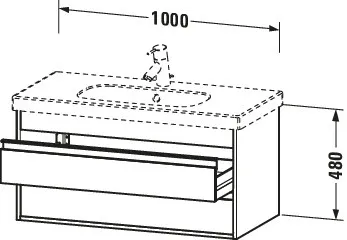 Duravit Waschtischunterschrank wandhängend „Ketho“ 100 × 48 × 45,5 cm Graphit Matt Duravit Waschtischunterschrank wandhängend „Ketho“ 100 × 48 × 45,5 cm Graphit Matt