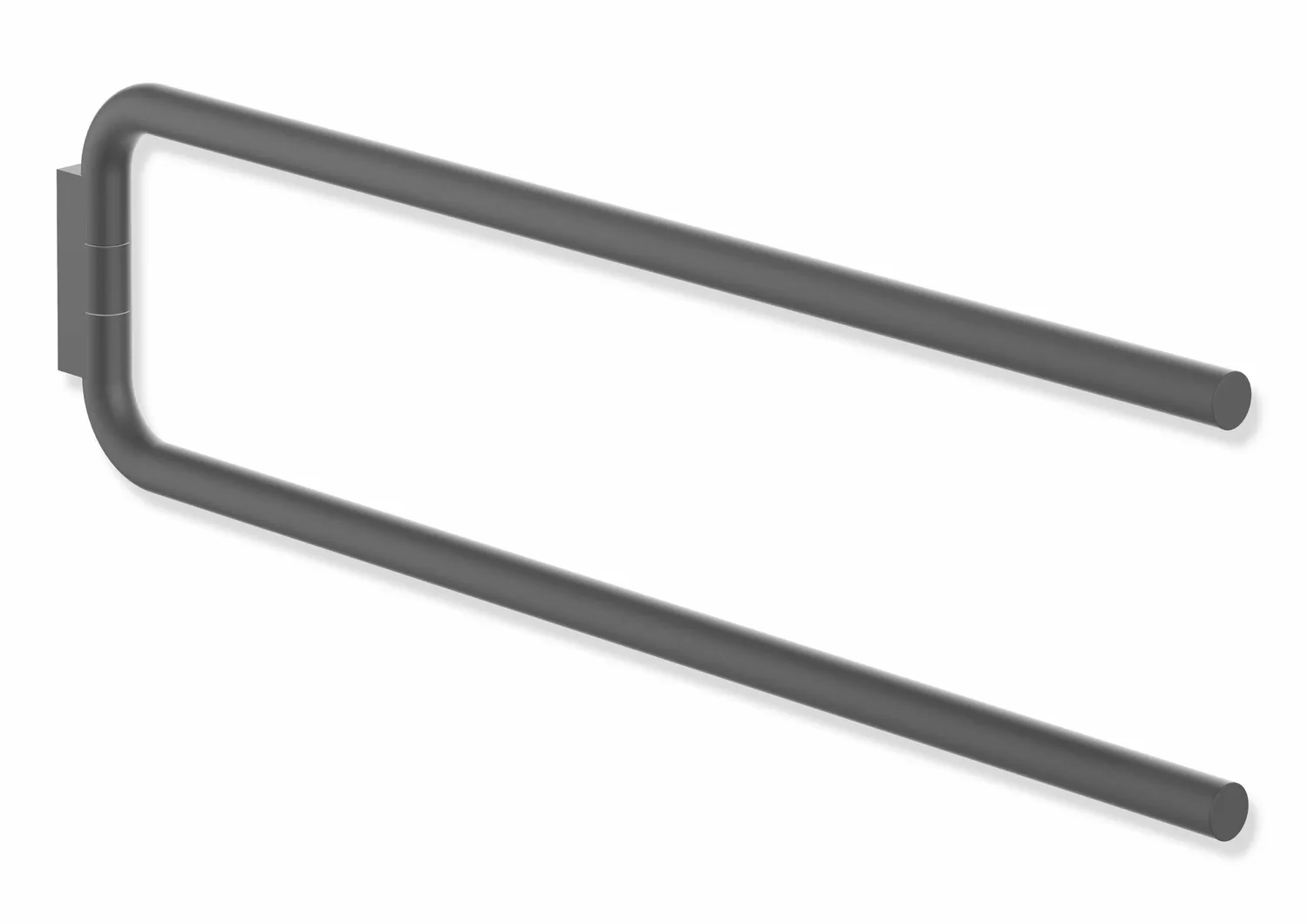 HEWI Handtuchhalter „Serie 480“, Befestigung verdeckt, 2-armig in Schwarz tiefmatt HEWI Handtuchhalter „Serie 480“, Befestigung verdeckt, 2-armig in Schwarz tiefmatt