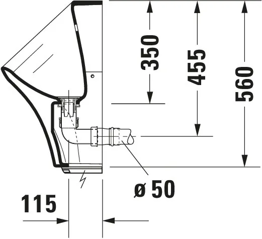 Urinal Durastyle, Zulauf von hinten rimless, für Batterie, ohne Fliege, weiß Urinal Durastyle, Zulauf von hinten rimless, für Batterie, ohne Fliege, weiß