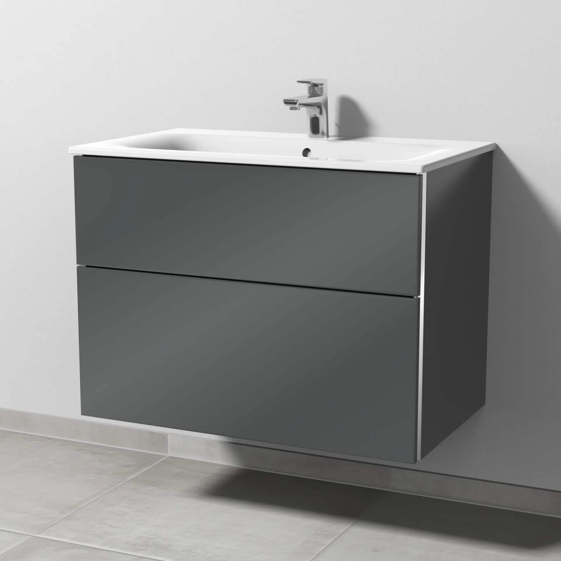 Sanipa Waschtischunterschrank „3way“ passend zu Keramik-Waschtische Renova Plan Slim von Geberit 785 × 582 × 472 mm in Anthrazit (glanz) Sanipa Waschtischunterschrank „3way“ passend zu Keramik-Waschtische Renova Plan Slim von Geberit 785 × 582 × 472 mm in Anthrazit (glanz)
