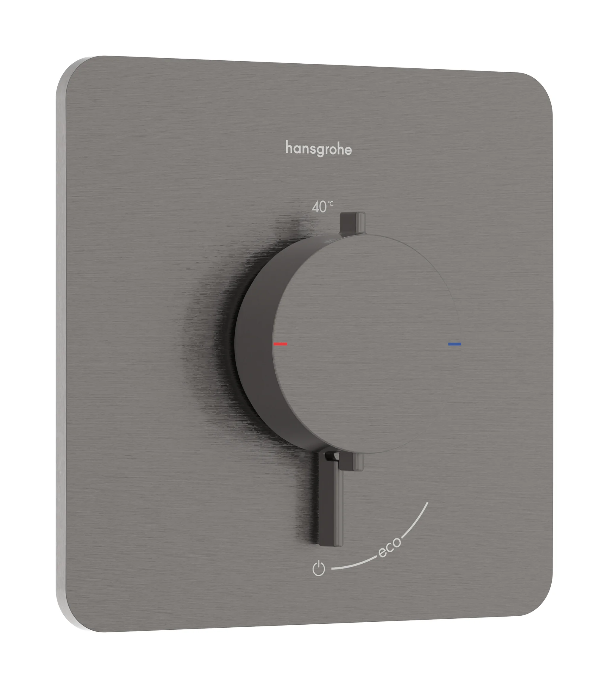 Hansgrohe Ecostat Comfort Q Thermostat Unterputz, Brushed Black Chrome, 1 Verbraucher, Temperatur- und Volumensteuerung, einfache Installation