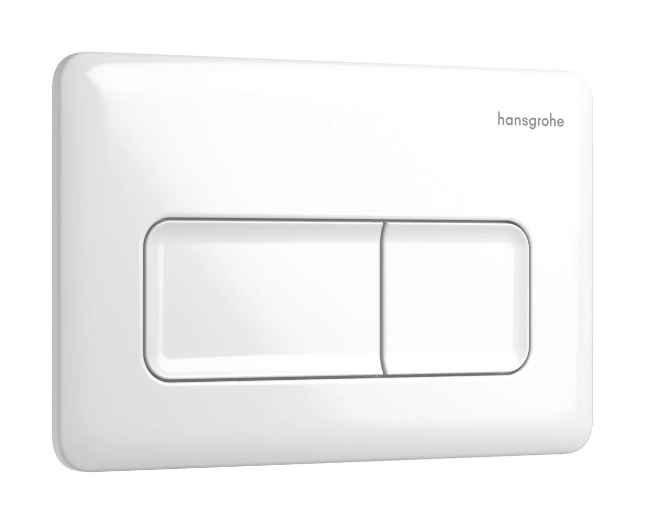 Hansgrohe iFrame Original Q Betätigungsplatte, weiß, für 2-Mengen-Spülsysteme, mechanisch, Wandmontage