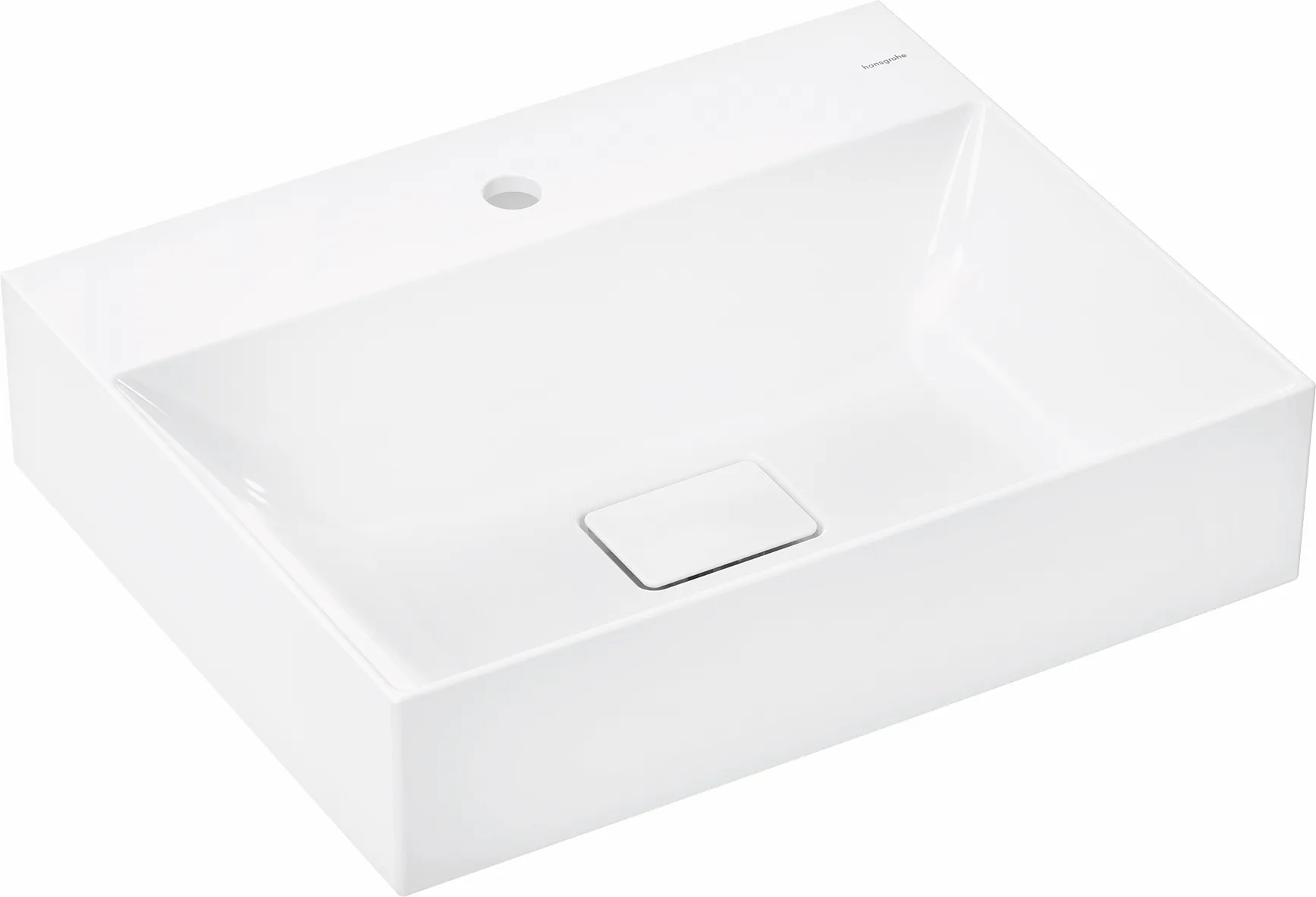 Xevolos E Aufsatzwaschtisch geschliffen 600/480 mit Hahnloch ohne Überlauf, SmartClean Weiß