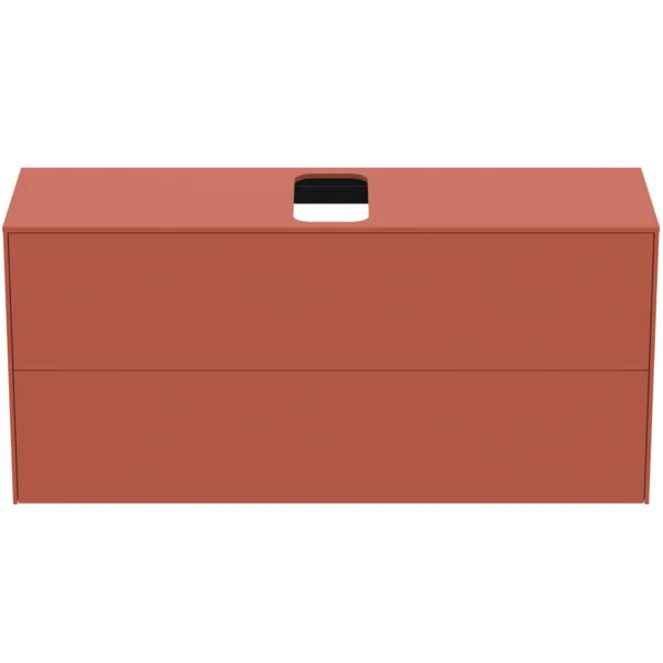 Ideal Standard Waschtischunterschrank Conca, 2 Auszüge, mittiger Ausschnitt, 1202x373x550 mm, Sunset matt
