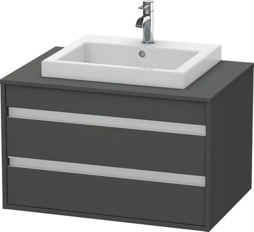 Duravit Waschtischunterschrank wandhängend „Ketho“ 80 × 49,6 × 55 cm Graphit Matt