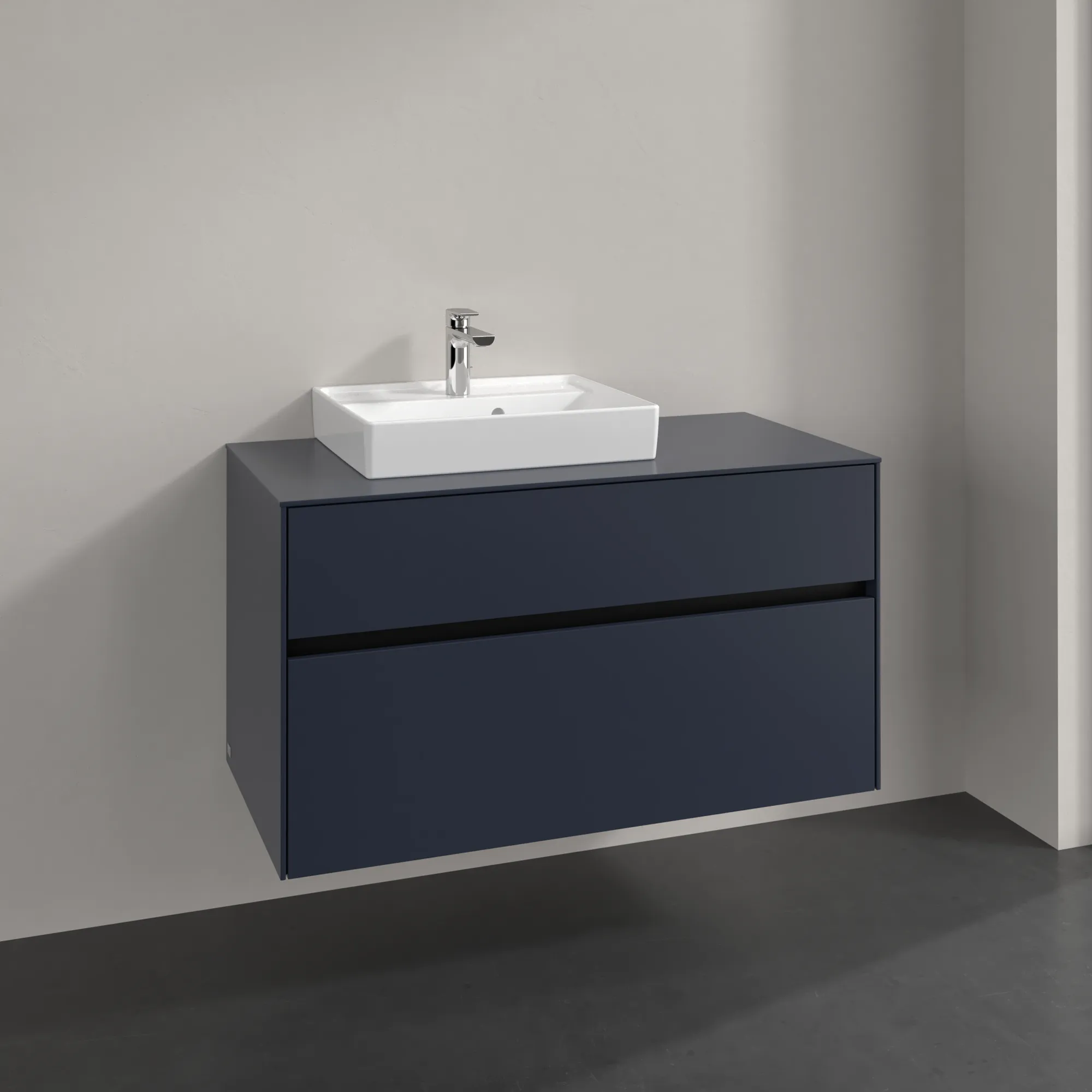 Villeroy & Boch Waschbeckenunterschrank Collaro C01400 Marine Blue 1000x500mm Eckig mit SoftClosing und 2 Auszügen