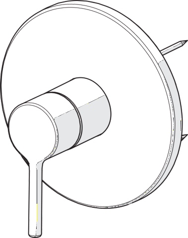 EHM Fertigset für Brause-Batterie VANTIS 8261 Rosette rund Chrom Pinhebel