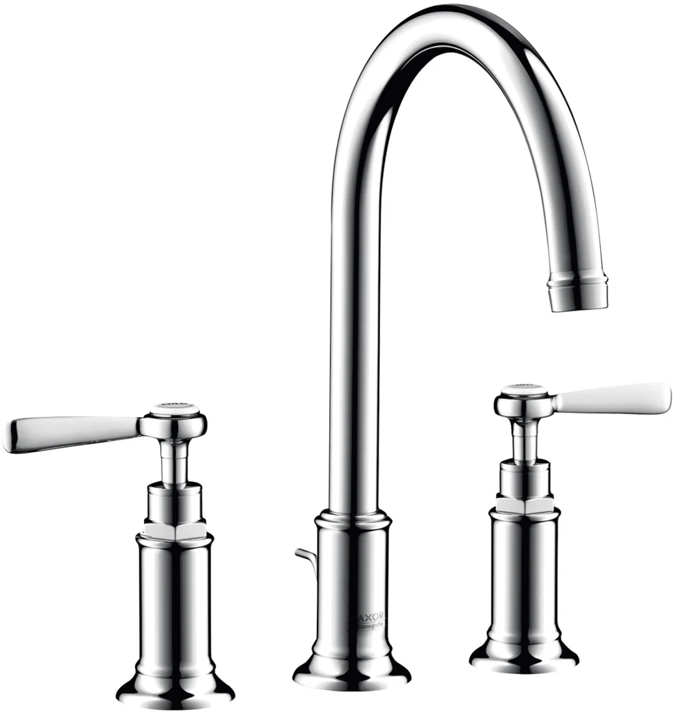 Hansgrohe AXOR Montreux 3-Loch Waschtischarmatur mit Hebelgriff in Chrom, Ausladung 175 mm, ComfortZone 180, Laminarstrahl, max. Durchfluss 5 l/min