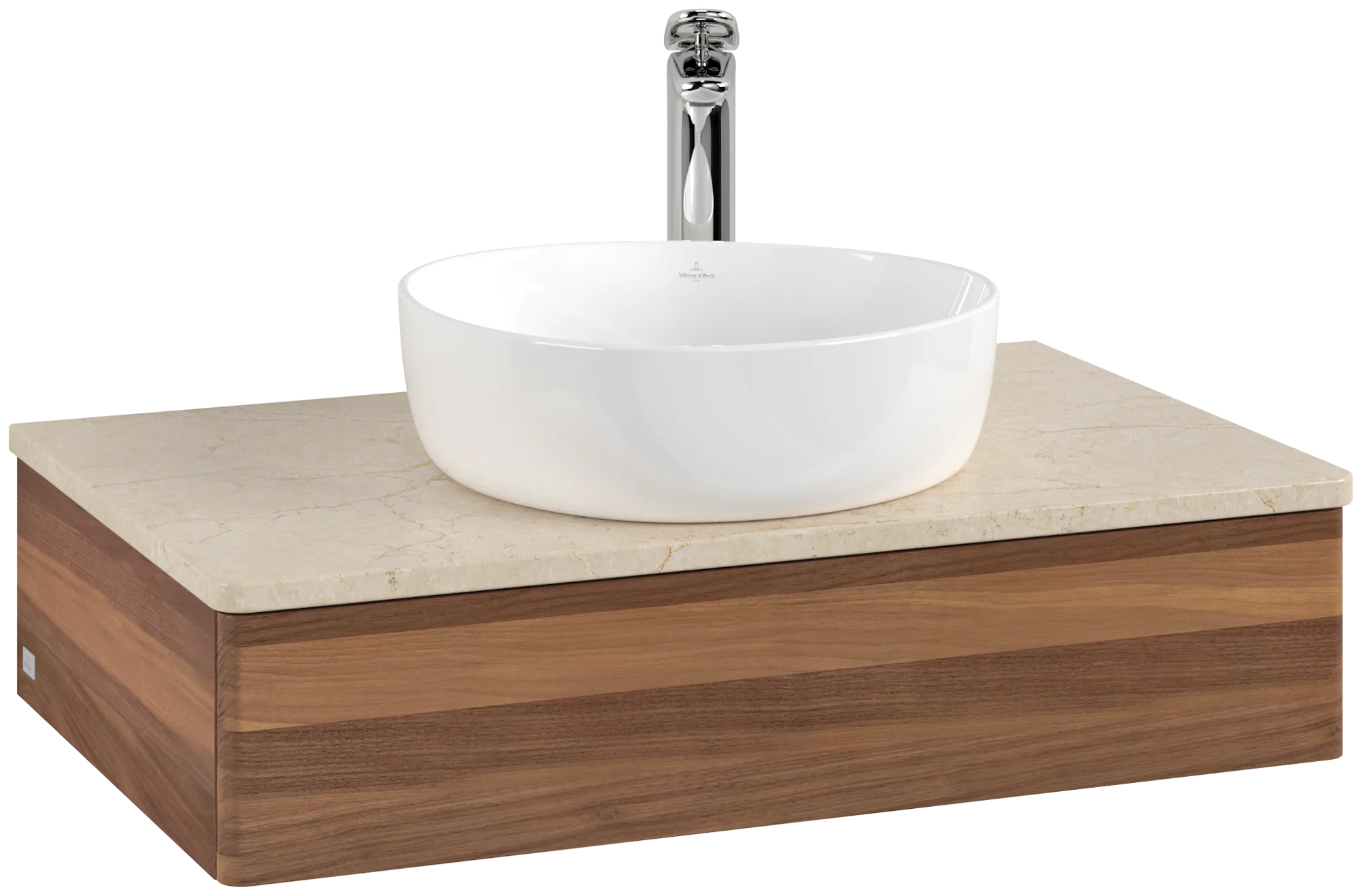 Villeroy & Boch Antao Waschbeckenunterschrank L08_5, 800x190x500mm, Warm Walnut / Botticino